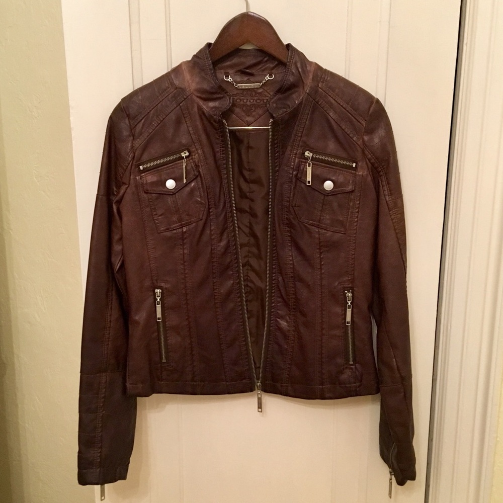 faux leather jacket